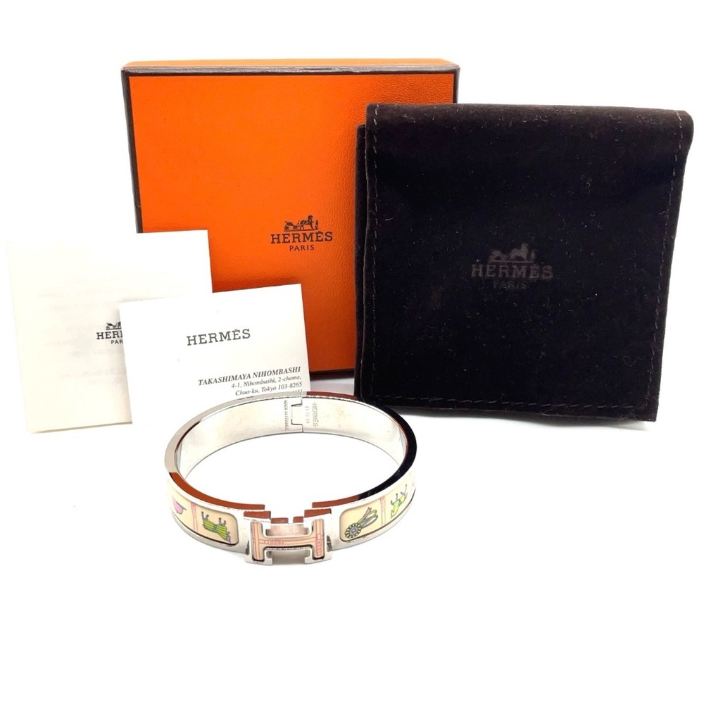 Authentic Hermes Click-Clack Pm Patch Pannacotta … - image 2